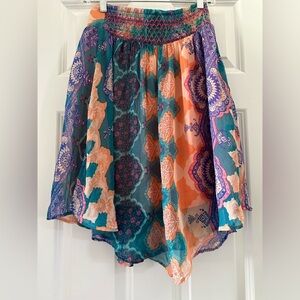 Anthropologie HD In Paris 100% silk boho skirt XS Superb ! Summer wow!